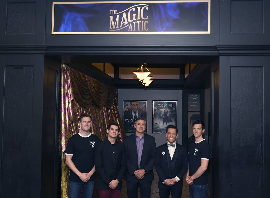 The lineup at The Magic Attic at Bally's: Brendan Murphy, far left, and Scott Hoatson, far righ ...