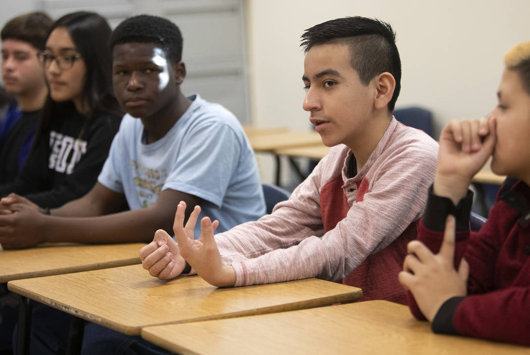 Salvador Arista, and 8th grader at West Preparatory Academy, expresses concerns with the educat ...