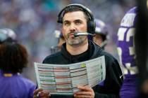 FILE - In this Dec. 16, 2018, file photo, Minnesota Vikings interim offensive coordinator Kevin ...