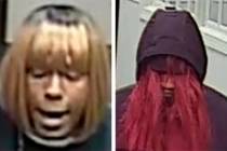 This photo combo provided by the FBI shows a person of interests in connection of bank robberie ...