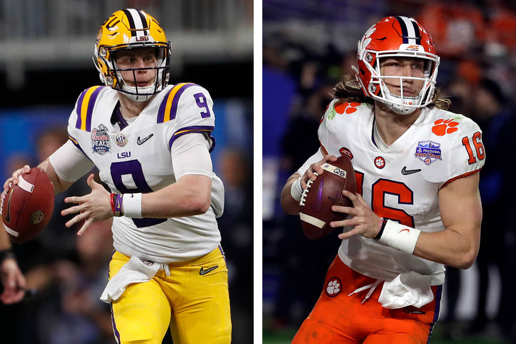 LSU quarterback Joe Burrow, left, and Clemson quarterback Trevor Lawrence. (AP Photos)