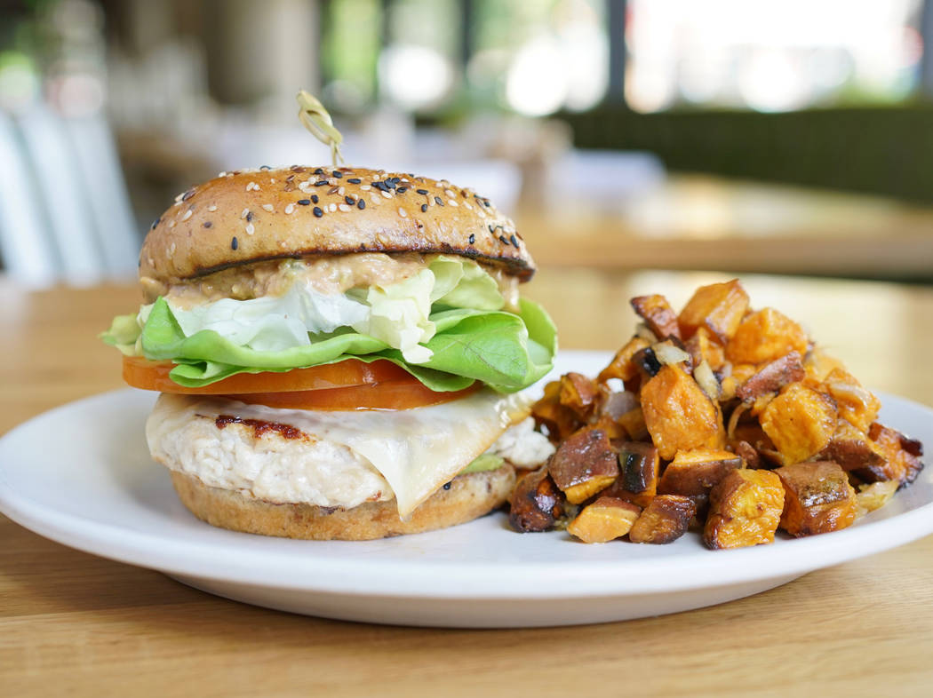 True Food Kitchen's turkey burger with sweet potato hash. (True Food Kitchen)