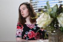 Alyssa Canning, 16, at her home in Las Vegas, Thursday, Aug. 15, 2019. Canning was injured duri ...