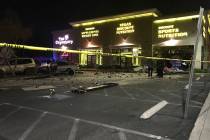 A car crashed through the Vegas Discount Nutrition store at Eastern Avenue and Silverado Ranch ...