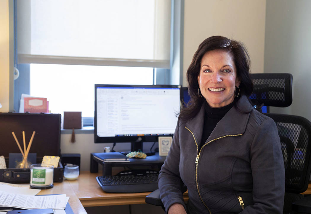 Mary Beth Sewald, president and CEO of the Las Vegas Chamber of Commerce, poses in her office a ...