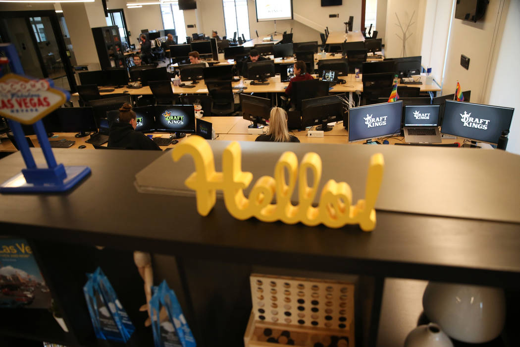 The DraftKings office at Town Square in Las Vegas, Wednesday, Jan. 15, 2020. (Erik Verduzco / L ...