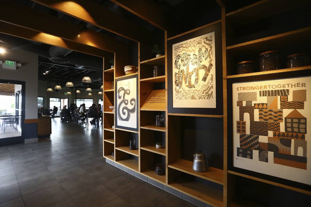 This Wednesday, Jan. 15, 2020, photo shows a Starbucks Community Store, which offers more space ...