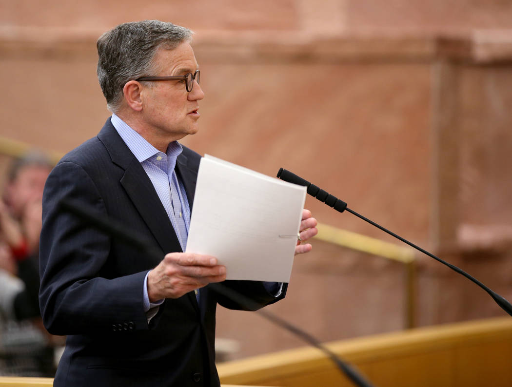 Las Vegas Stadium Co. Chief Operating Officer Don Webb during a Stadium Authority board meeting ...
