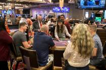 Gambers play blackjack on Thursday, May, 30, 2019, in Las Vegas at what was then SLS Las Vegas, ...