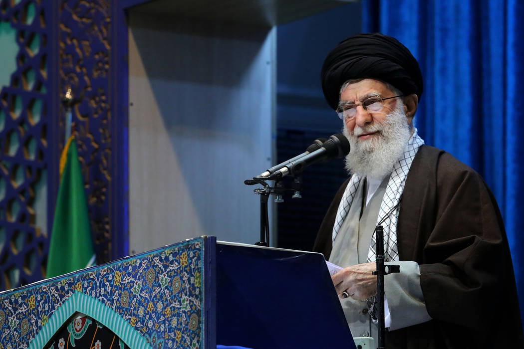 In this photo released by an official website of the office of the Iranian supreme leader, Supr ...