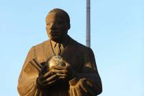 A statue of Dr. Martin Luther King Jr. in North Las Vegas on Wednesday, April 4, 2018. Chase St ...