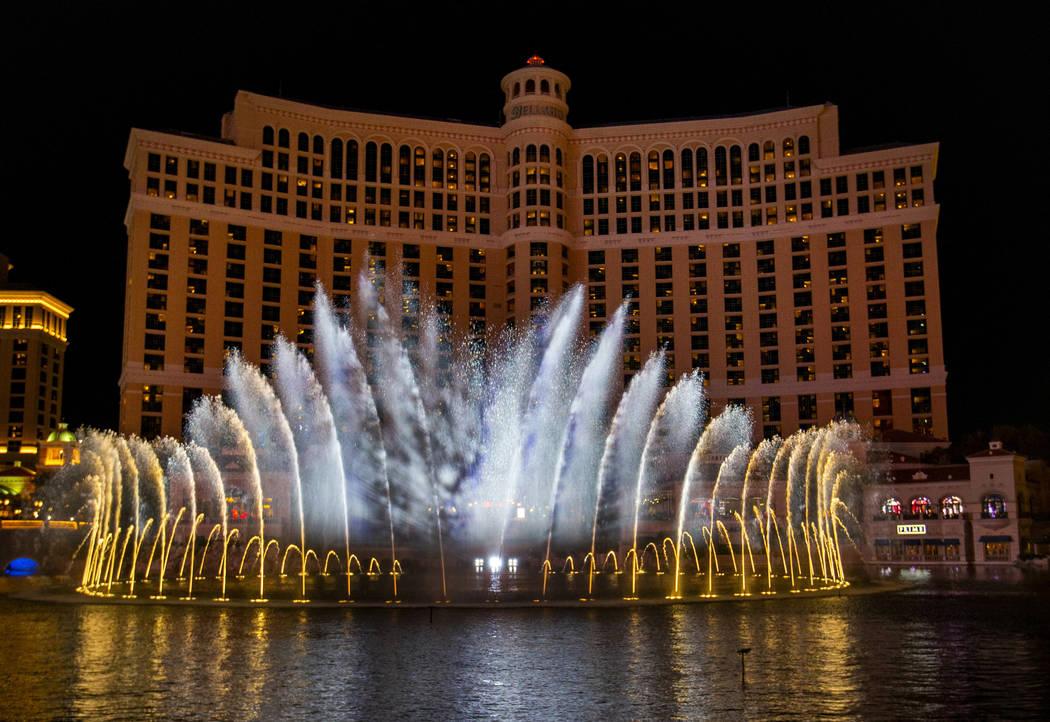 Snow falls during the debut of the new water show based on "Game of Thrones" at the B ...