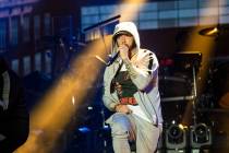 Eminem performs at the Bonnaroo Music and Arts Festival on Saturday, June 9, 2018, in Mancheste ...