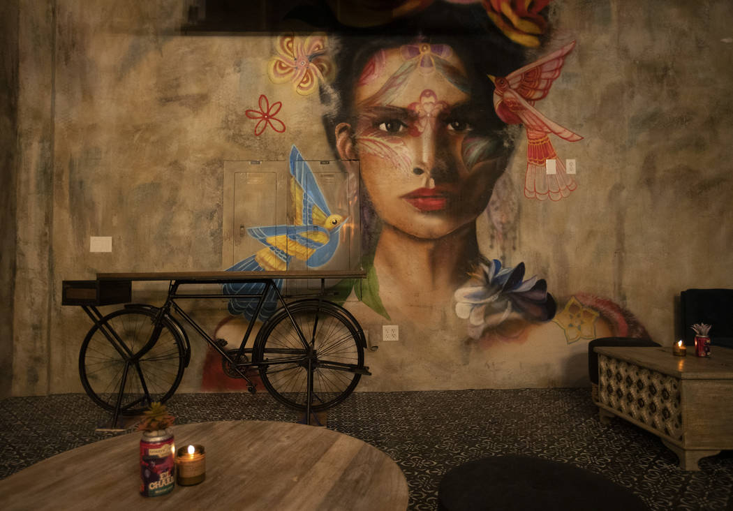 Artist Mallory Dawn painted this mural, which is seen in the speakeasy bar at Más Por Favor Ta ...