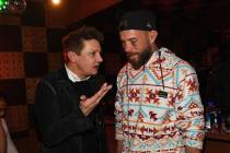 Actor Jeremy Renner and UFC fighter Donald "Cowboy" Cerrone attend the one-year anniversary cel ...