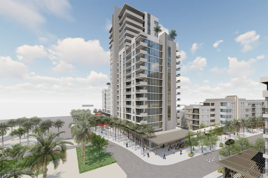 Rendering of residential buildings planned for Symphony Park in downtown Las Vegas. (Southern L ...