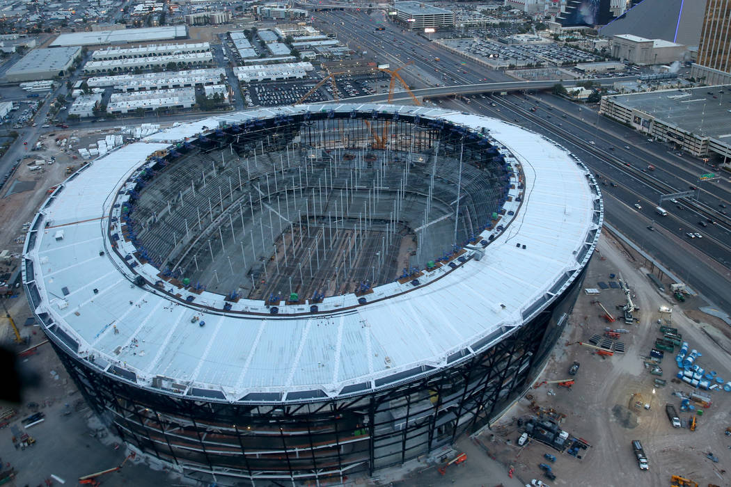 Allegiant Stadium under construction Friday, Dec. 27, 2019. (K.M. Cannon/Las Vegas Review-Journ ...