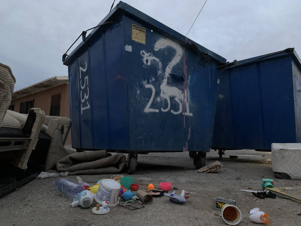 A dead baby was found on Sunday morning in one of these dumpsters at the 2500 block of Carroll ...