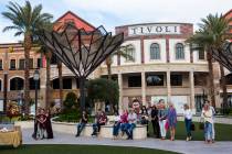 People attend the unveiling of the Sunshine Nevada donor wall at Tivoli Village in Las Vegas on ...