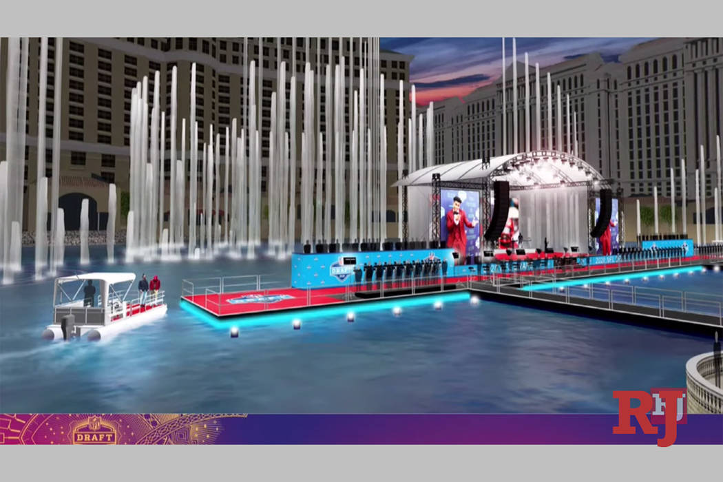 The next batch of NFL stars will be showcased on the Fountains of Bellagio before being whisked ...