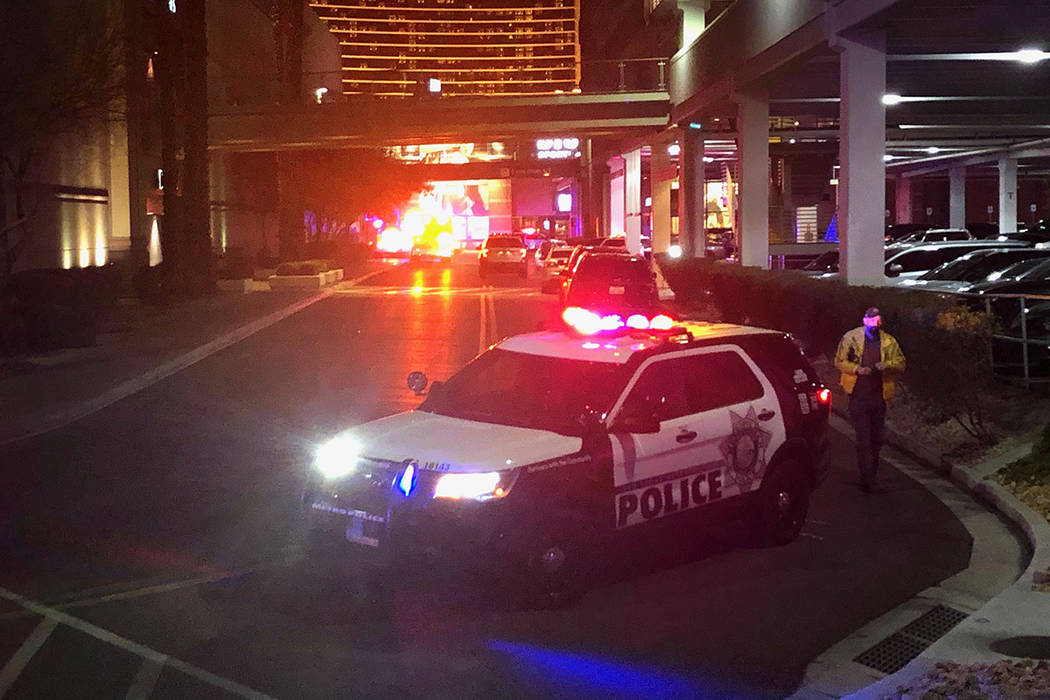 Police investigate a shooting Tuesday, Jan. 21, 2020, at Fashion Show Mall in Las Vegas. Monday ...