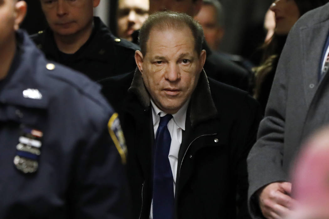 Harvey Weinstein leaves court during his rape trial, Tuesday, Jan. 21, 2020, in New York. (AP P ...