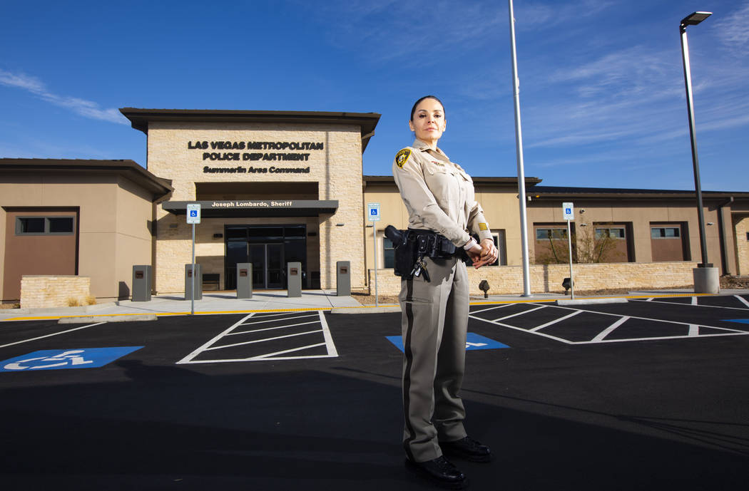 Capt. Sasha Larkin poses for a portrait at the Metropolitan Police Department's new Summerlin A ...