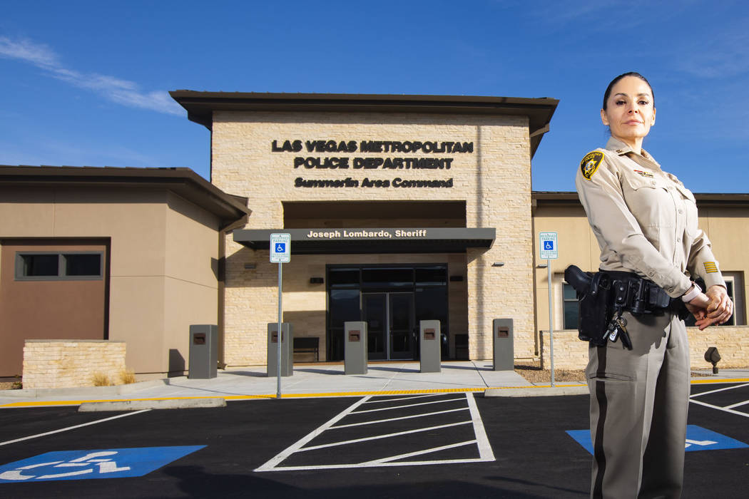 Capt. Sasha Larkin poses for a portrait at the Metropolitan Police Department's new Summerlin A ...