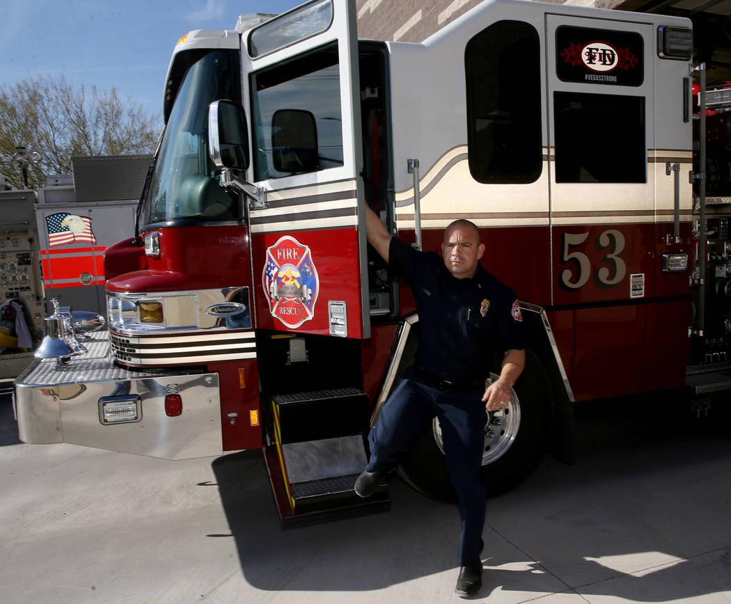 North Las Vegas Fire Capt. Ben Bodine at Station 53 on West Gowan Road near Simmons Street Wedn ...