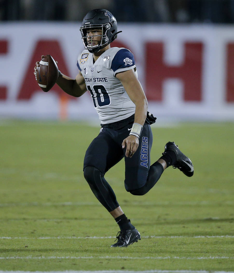 Las Vegas Raiders NFL Raiders meet with Utah State QB Jordan Love