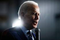 Democratic presidential candidate former Vice President Joe Biden speaks during a campaign even ...