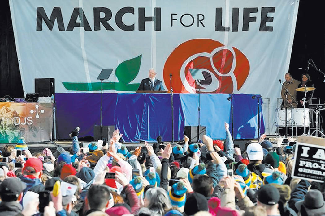 U.S. Vice President Mike Pence speaks at the annual March for Life rally in Washington, D.C., ...