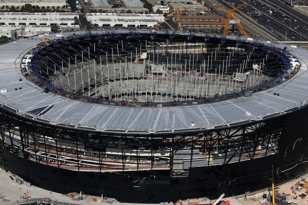 The Raiders Allegiant Stadium in Las Vegas, Thursday, Jan. 23, 2020. (Erik Verduzco/Las Vegas R ...