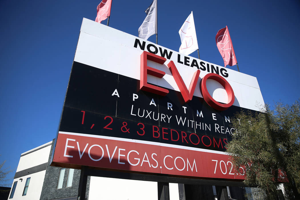 EVO Apartments in Las Vegas, Friday, Jan. 24, 2020. (Erik Verduzco/Las Vegas Review-Journal) @E ...