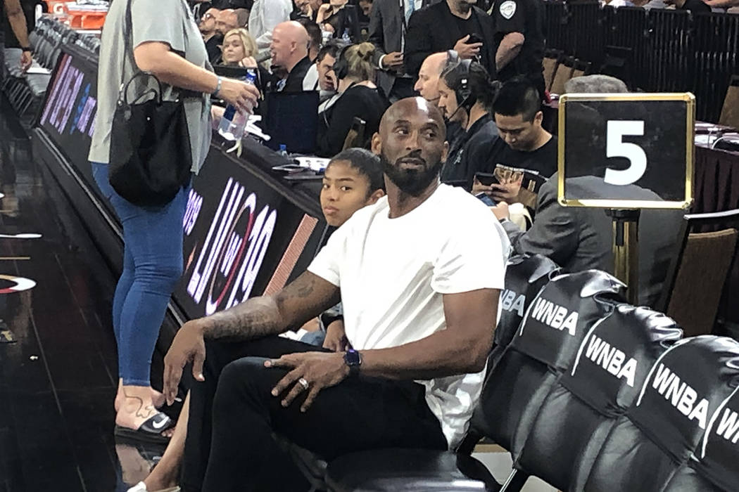 Kobe Bryant attends the WNBA All-Star Game on Saturday, July 27, 2019, at Mandalay Bay Events C ...