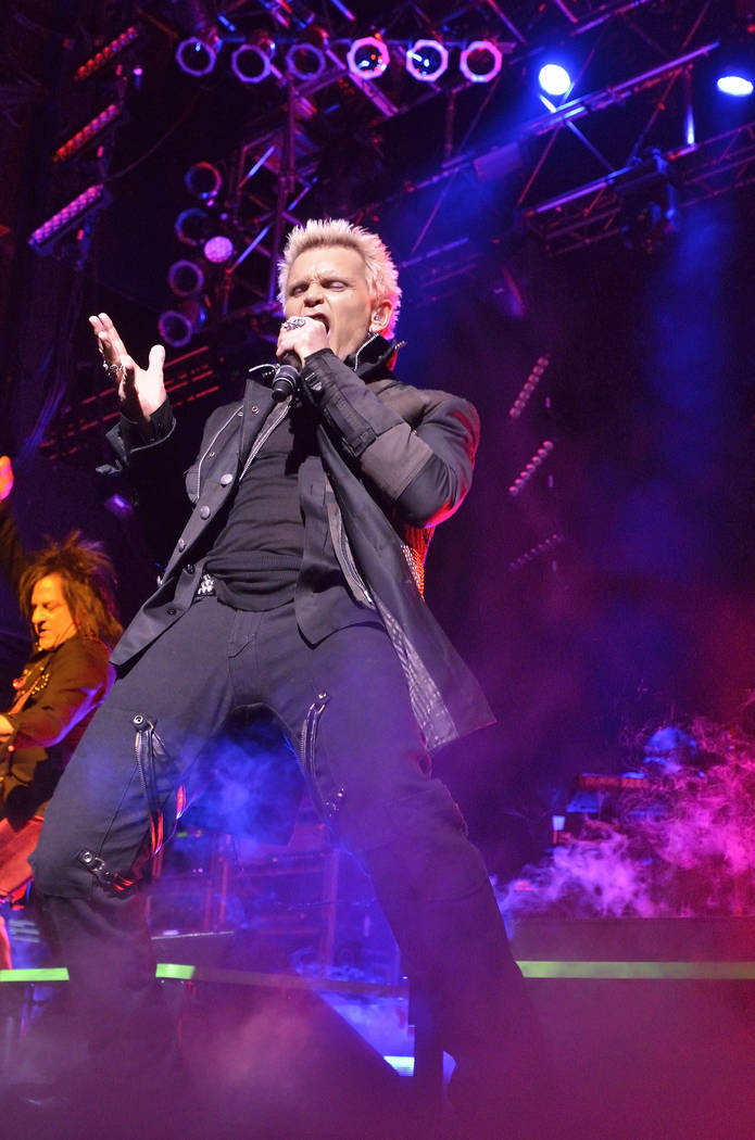 Billy Idol performs at the House of Blues in the Mandalay Bay hotel-casino at 3950 Las Vegas Bl ...