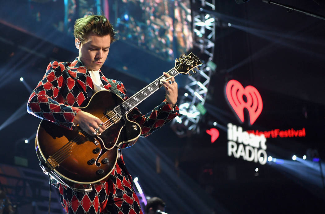 Harry Styles performs onstage during the 2017 iHeartRadio Music Festival at T-Mobile Arena on S ...
