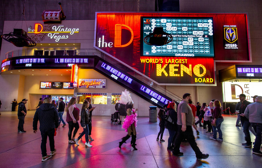 The D Las Vegas and Fremont Street Experience offer sympathy to L.A. with a memorial to Kobe Br ...