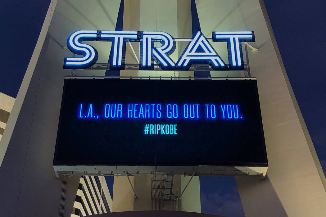 The Strat posts a message that reads, “L.A., OUR HEARTS GO OUT TO YOU.” with a #R ...