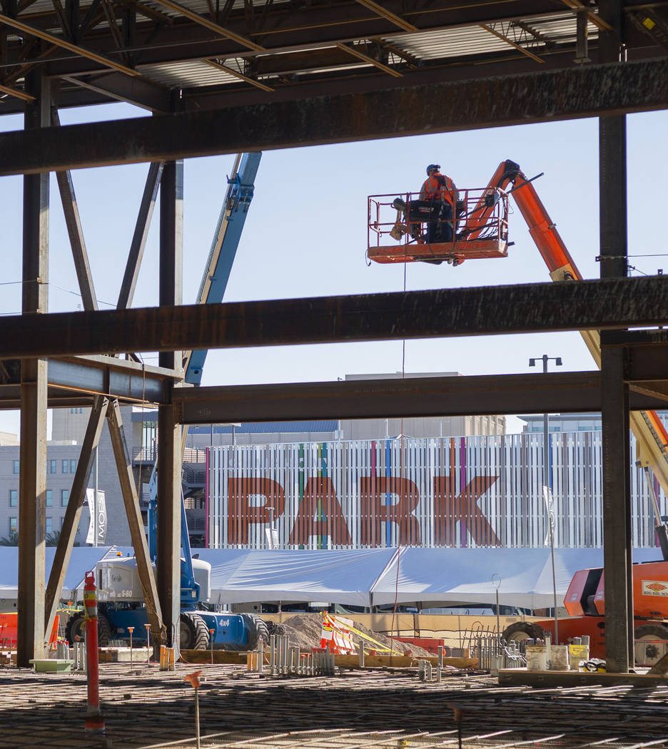 Construction is underway on the Expo at World Market Center in Las Vegas on Monday, Jan. 27, 20 ...