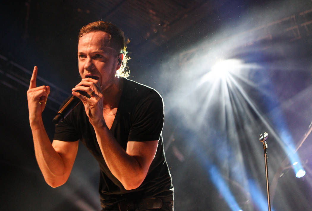 Imagine Dragons frontman Dan Reynolds performs with the band at The Joint at the Hard Rock Hote ...