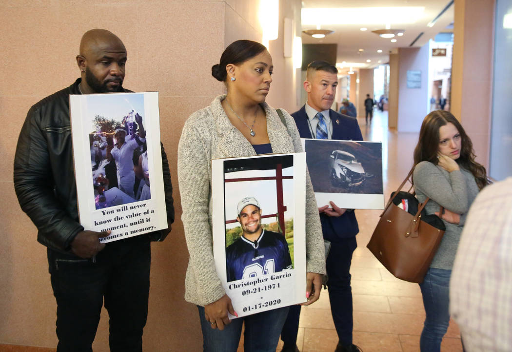 Friends and family members of Christopher Garcia, 45, who was killed after a suspected DUI driv ...