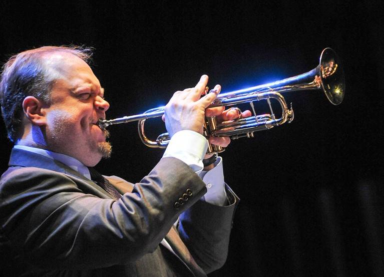 Trumpet great and Las Vegas native Kenny Rampton is performing with musicians in the UNLV Jazz ...
