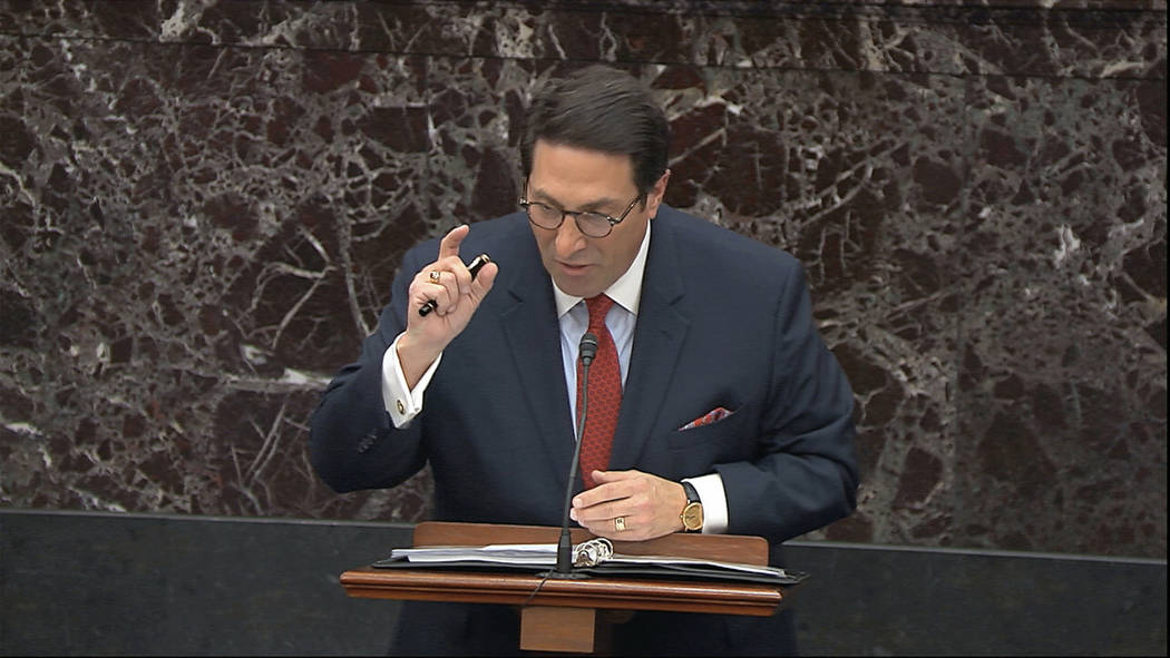 Personal attorney to President Donald Trump, Jay Sekulow, speaks during the impeachment trial a ...
