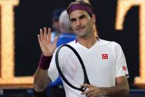 Switzerland's Roger Federer defeated Tennys Sandgren of the U.S. in their quarterfinal match at ...