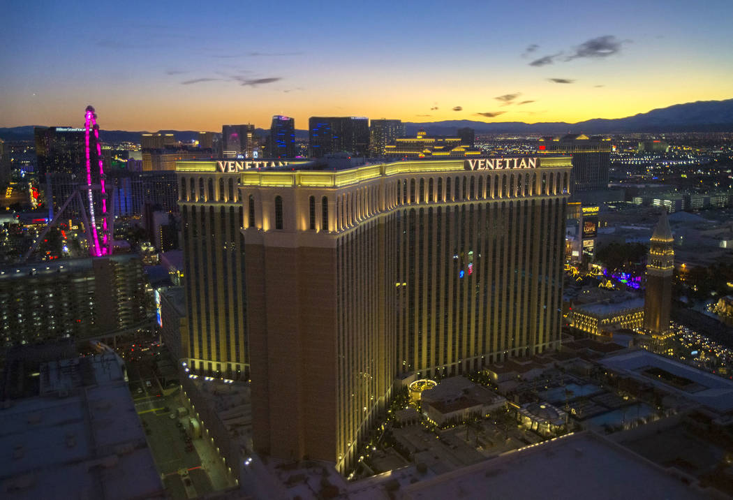The Venetian on the Strip pictured on Tuesday, Dec. 31, 2019, in Las Vegas. (Benjamin Hager/Las ...