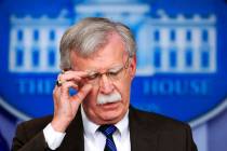 In a Nov. 27, 2018, file photo, National Security Adviser John Bolton speaks to reporters durin ...