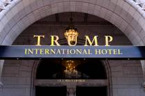 FILE- This March 11, 2019 file photo, shows the north entrance of the Trump International in Wa ...