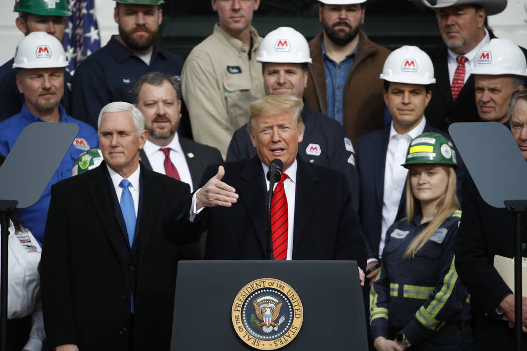 President Donald Trump speaks during an event at the White House to sign a new North American t ...