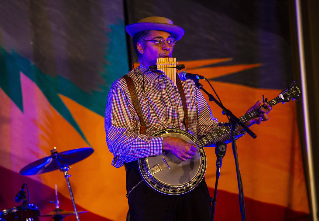 Don Flemons performs during the 36th annual National Cowboy Poetry Gathering in Elko on Friday, ...